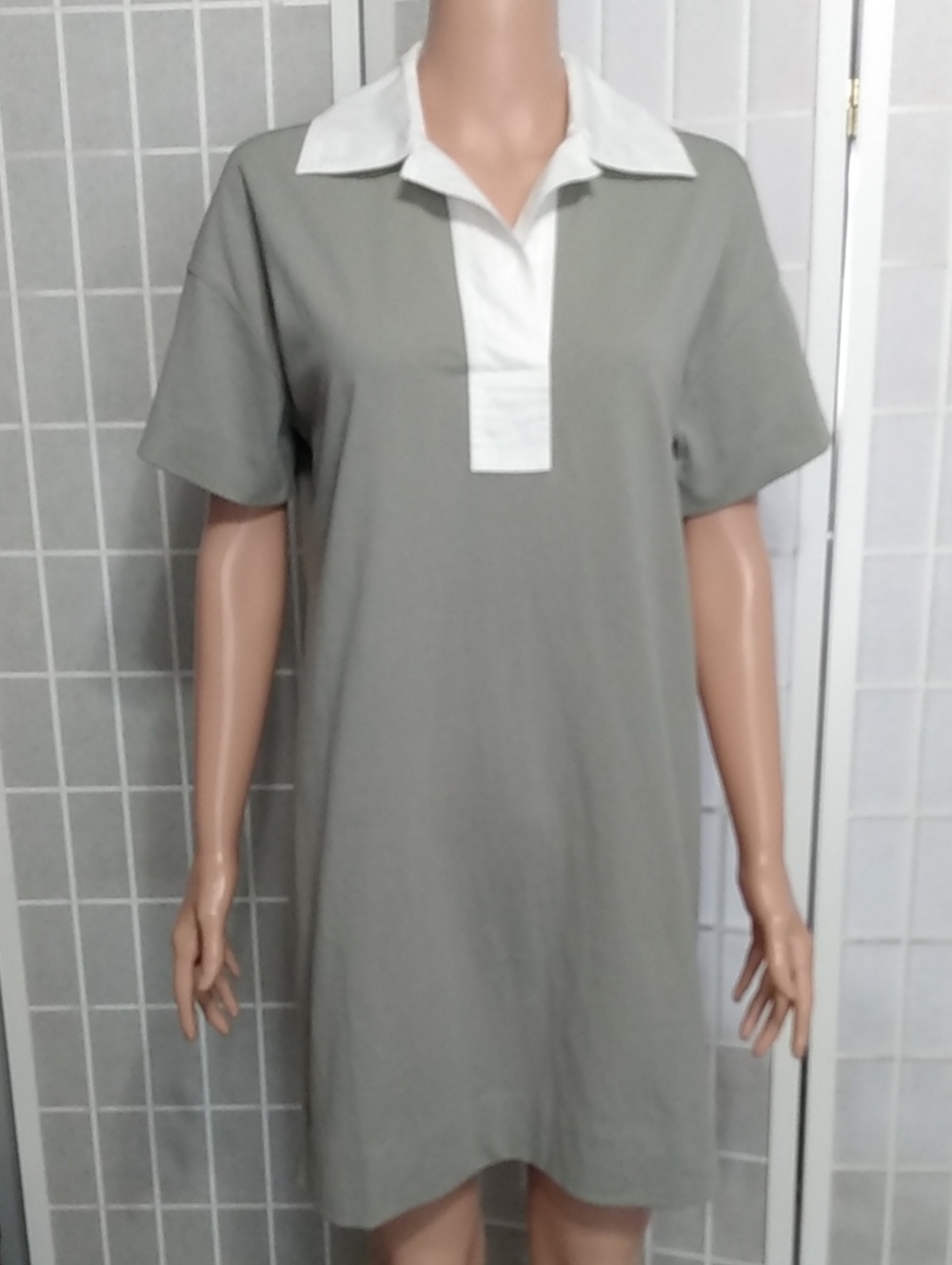 Everlane Organic Cotton - Sage Green Polo Dress‎ - WMNS XS